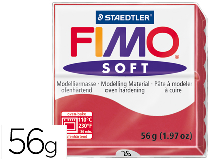 57g. pasta Staedtler Fimo Soft color rojo cereza